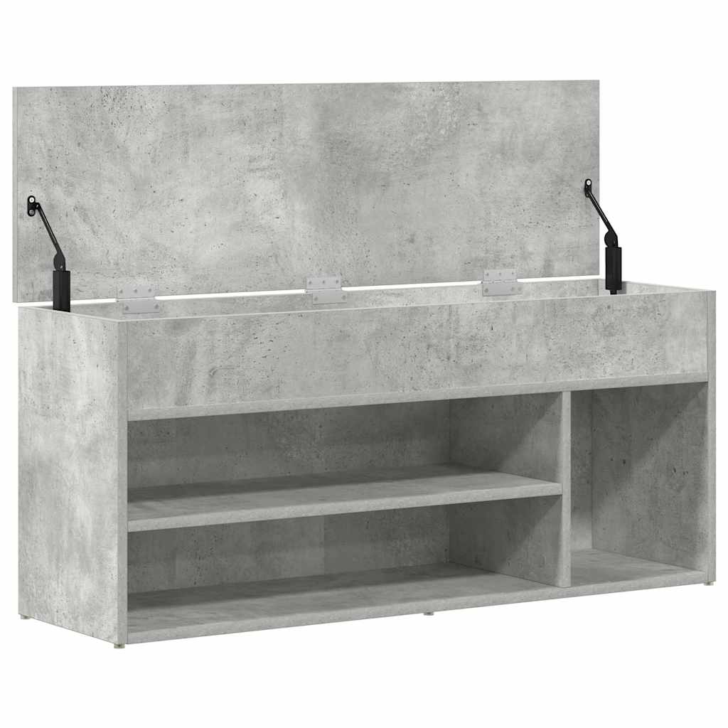 Shoe Bench Concrete Grey 102 x 30.5 x 45 cm Engineered Wood
