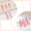 24pcs Long Square False Nail with Metal Colorful Rhinestones Press On Nail For Stylish And Elegant Nail Art Design