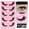 Xiaomi GROINNEYA 5 pairs Cat Eye Lashes Faux Mink Eyelashes Clear Band Lashes Natural Look Wispy Mink Eyelashes Full Strip Lashes