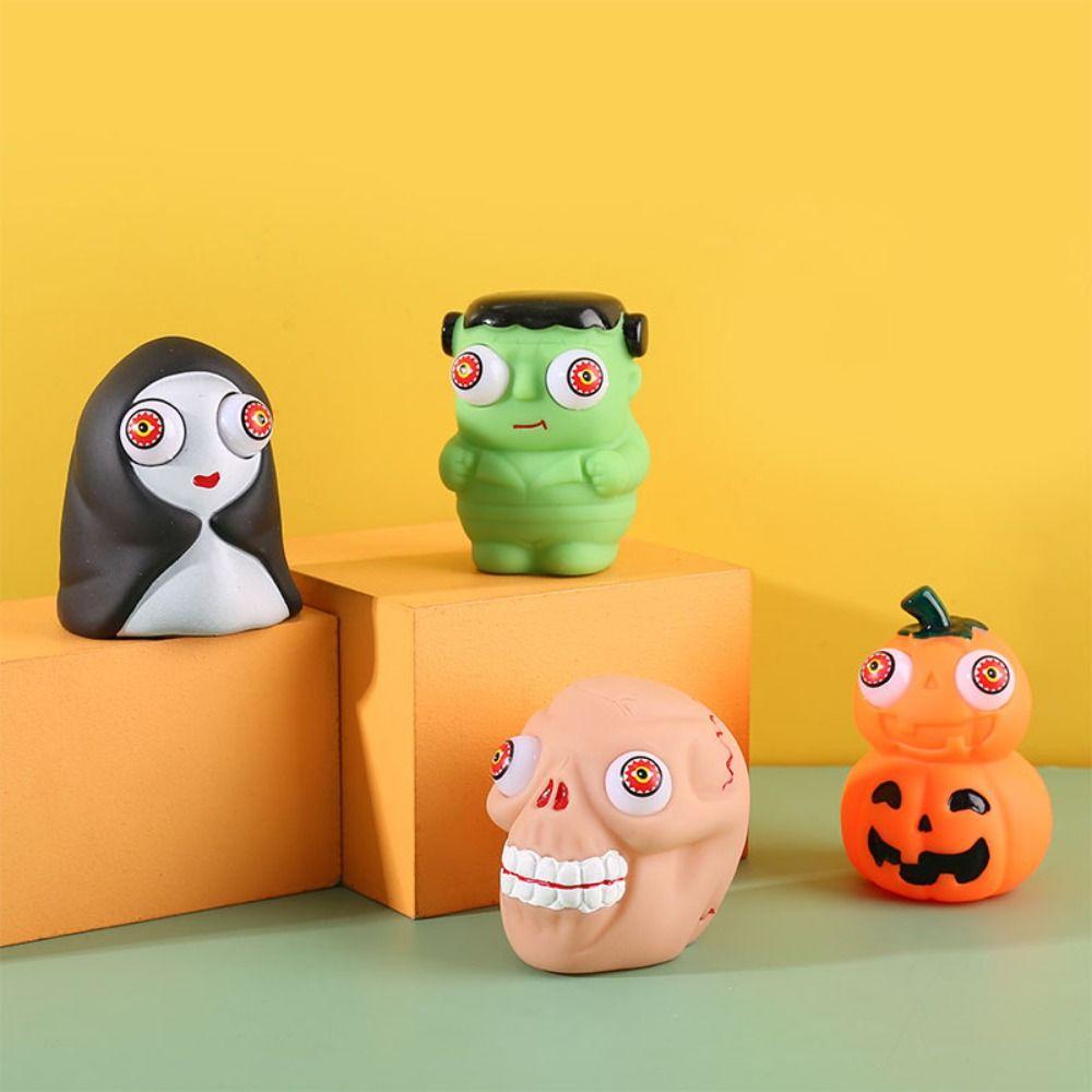 Relief Stress Pumpkin Ghost Head Squeeze toy Slow Rebound Halloween Eye-popping Toy   Children Toys