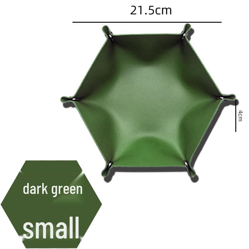 

In Stock Nordic Hexagonal PU Leather Dice & Cosmetics Storage Tray