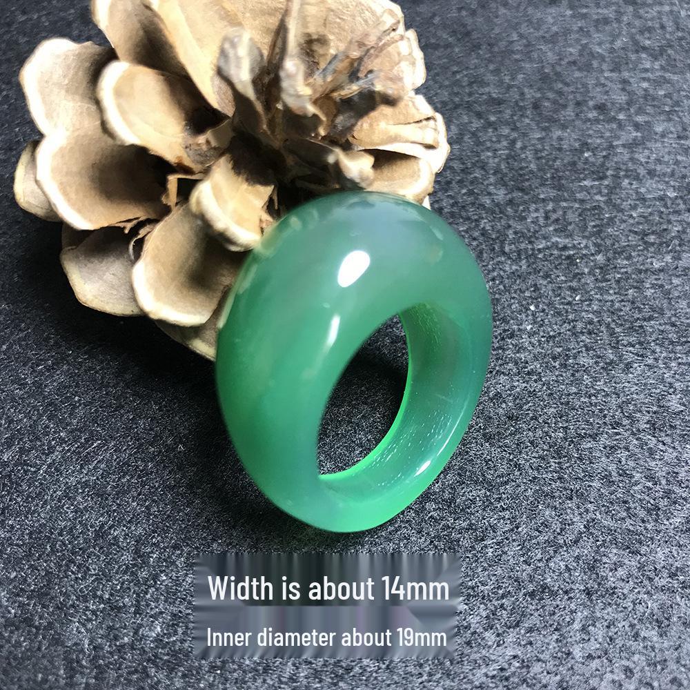 Men's and Women's Large Agate Chalcedony Thumb Rings - Promotional Jade Style