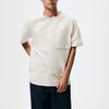 Zara Cotton Linen Pocket Detail Round Neck Short Sleeve T-Shirt Men Tops Beige 7545260-052