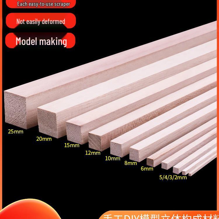 

Смужки з деревини павловнії та бальси, Зрізи соснової деревини, Матеріали для моделювання своїми руками, Приладдя для маленького дерев яного будиночка, Квадратні дерев яні палички Metal mini saw