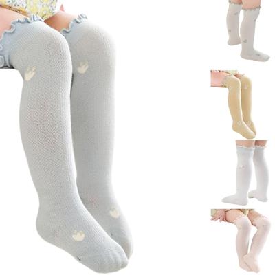 Baby Långa Tubsockor Bomullskantade Kantstrumpor med Mjukt Elastiskt Tyg för Känslig Hud Vardagsbruk