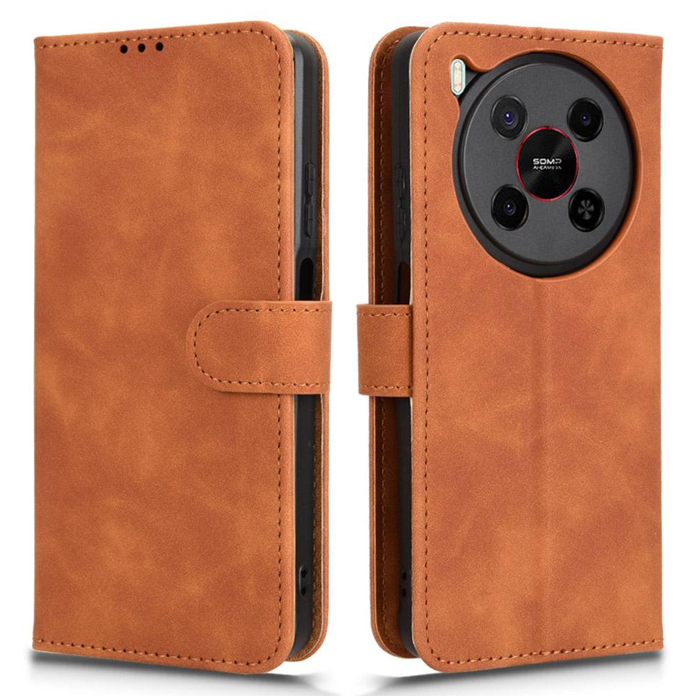 Pentru ZTE Blade V70 Max Husă de Piele Senzație la Piele Anti-Cădere Portofel Husă Telefon Flip