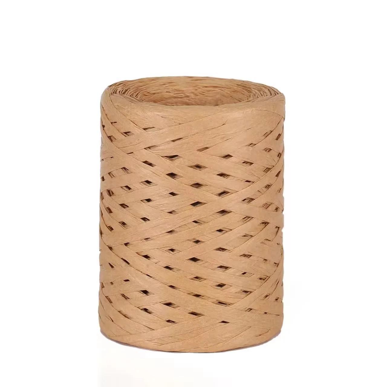 Handgewebter Bastfaden für Hüte und Taschen; DIY-Bastistrohmaterial. khaki