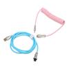 Coiled Keyboard Cable Type C to USB Detachable Coiled Cable with Metal Aviation Connector for Mechanical Keyboard
