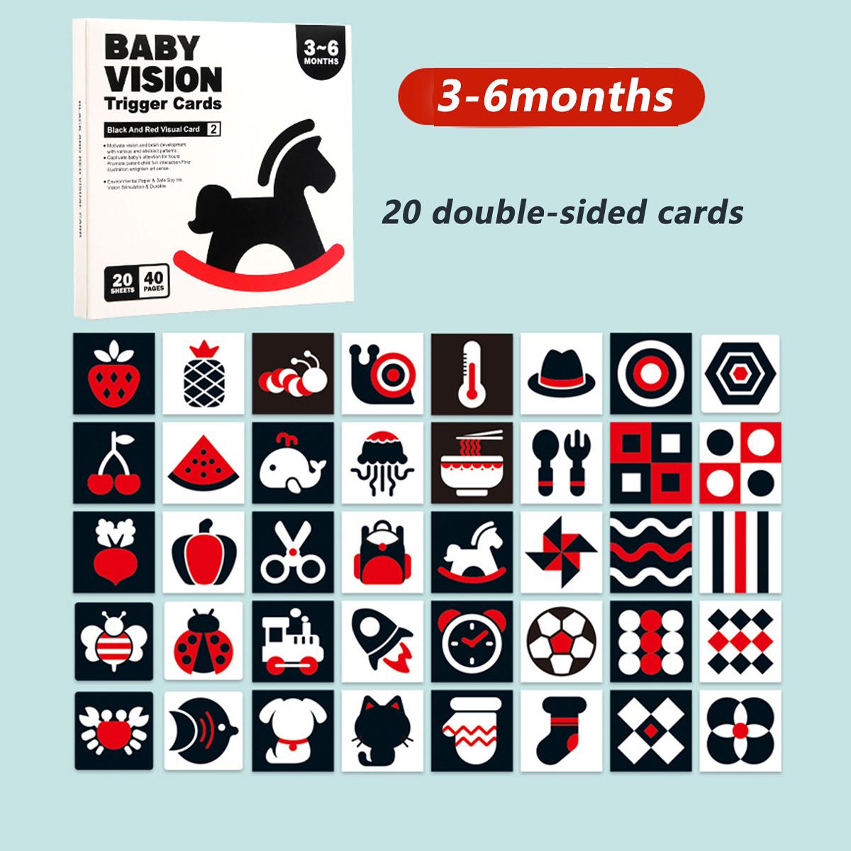 

Baby Montessori Black White Card, High Contrast Visual Stimulation Learning Activity Cards, Early Education Infant Gift