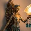 Mermaid Wall Sconce Vintage Resin LED Lamp for Bedroom Living Room Warm Glow Fantasy Decor Unique Gift for Ocean & Mythical Lovers