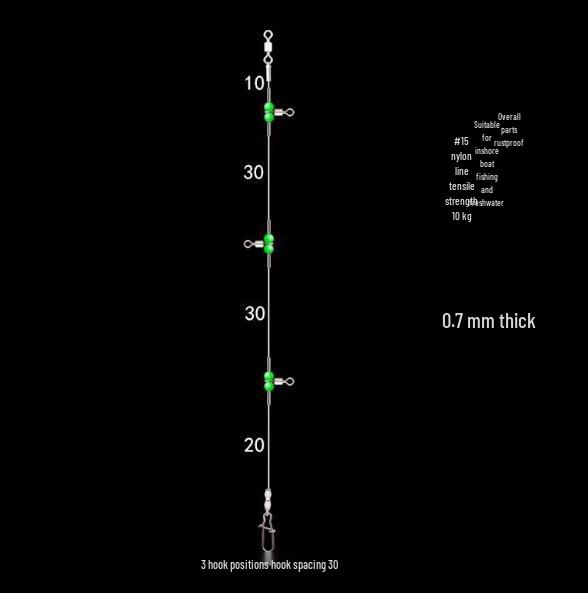 Nylon leuchtende Perlen Wirbel Angelmontage für Wels, Umberfisch, Schlammkarpfen & Felsenbarsch