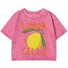 Creative Lemon Fruit Cello Printed Women Washed T Shirt Summer Fashion Short Sleeve Cotton T-Shirt Soft Slim Y2K Tops