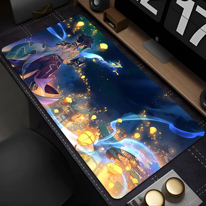 PC Gaming Accessories Mouse Pad Genshin Impact Xiao Desk Mat Laptop Gamer Cabinet Keyboard Pad HD Anime Mousepad Kawaii Carpet