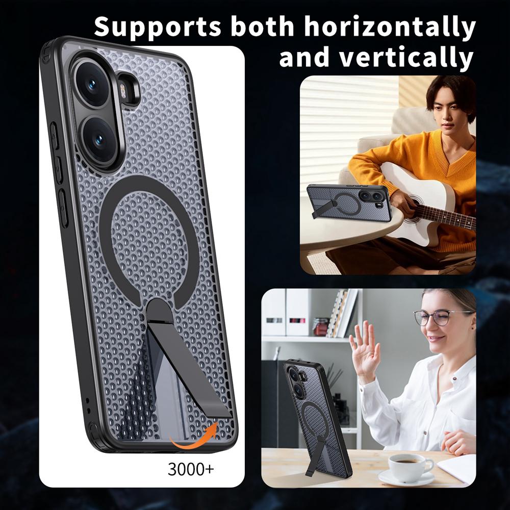 KEYSION Hülle mit Hohlraum zur Wärmeableitung und Magnetfunktion für Xiaomi POCO X7 Pro 5G Kühlständer Stoßfeste Handyhülle für Redmi Turbo 4