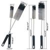 Coralpearl Bottle Cleaning Brush, Long Handle, Slim, Utility Bottle Cleaning Brush Set, Small and Large Bottle Cleaning Brushes, Flexible Wire Cleaner