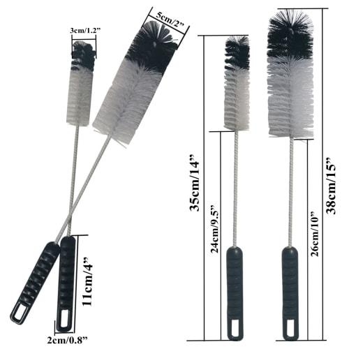 Coralpearl Bottle Cleaning Brush, Long Handle, Slim, Utility Bottle Cleaning Brush Set, Small and Large Bottle Cleaning Brushes, Flexible Wire Cleaner
