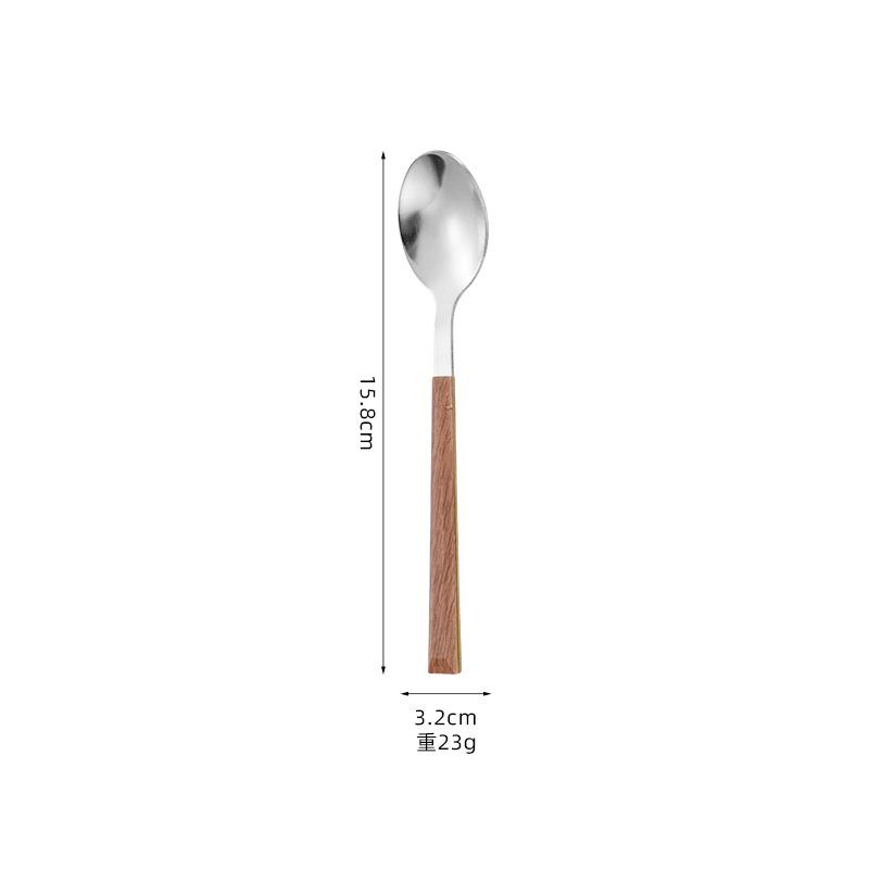 Stainless steel knife, fork and spoon set, household western tableware, steak knife imitation wood grain holder set