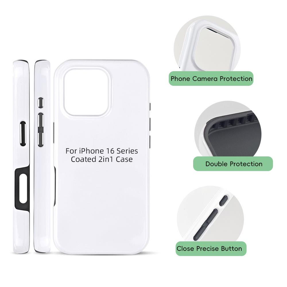 iPhone 16 Film Coating Two-in-One Heat Transfer Sublimation Case for Apple Promax