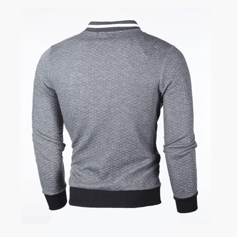 New Style Hoodie with Zipper Stand-up Collar, Men's Casual Plaid Cardigan