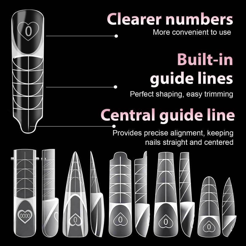 150Pcs/Box Ballet Space French Nail Dual Forms Shape Transparent Extension Molds With 3D Smart French Guide Line Time Saving