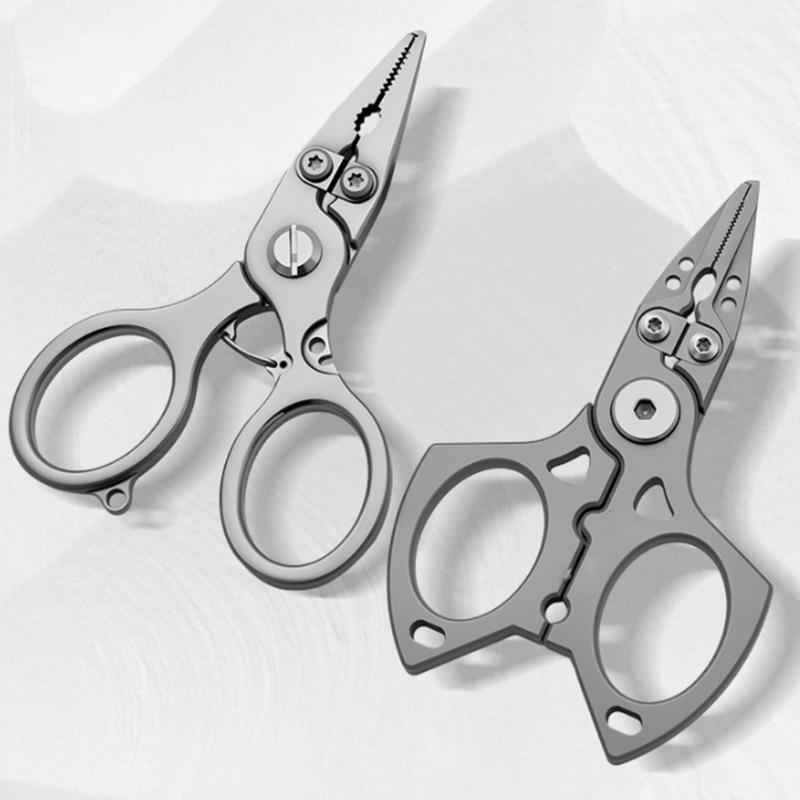 Braided Fishing Line Cutter Rings Openers with Lanyard Fishing Pliers Multifunctional Fishing Tackle Stainless Pliers
