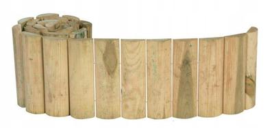 Holz Garten Palisade Rollenrand 46x40x200 cm
