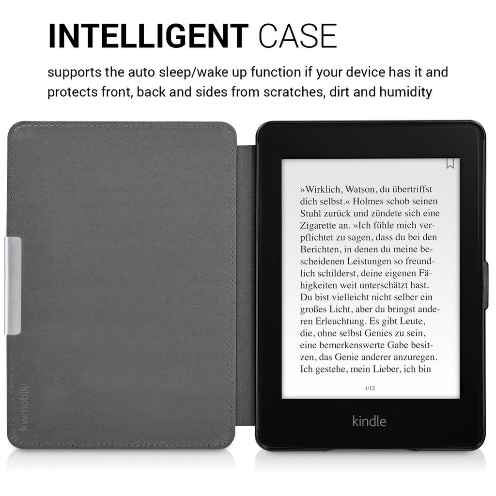 Kwmobile Etui na Amazon Kindle Paperwhite z funkcją automatycznego usypiania i PU Jasnozielone - E-czytnik Usypianie, Skóra, Różowy/Zielony/Jasny