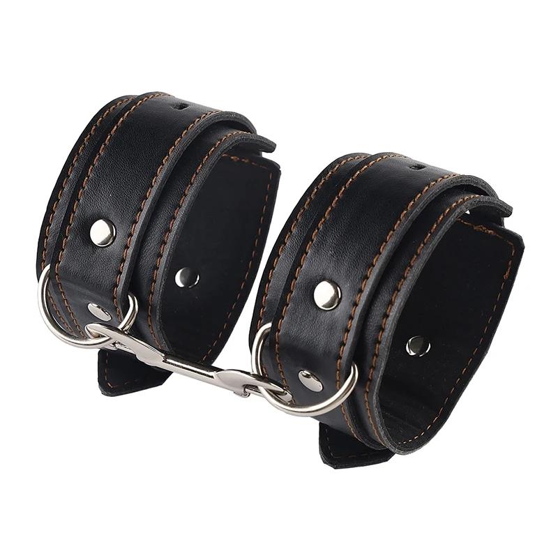 Bdsm Collar Mouth Plug Anal Hook Bondage Kit Flirt Adults Games Sex Handcuffs Anal Hook Adjustable Size Leather Metal Buttplug