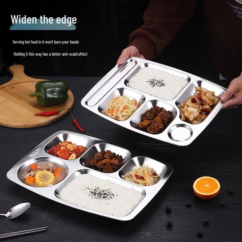 ZISIZ Stainless Steel Partitioned Lunch Tray