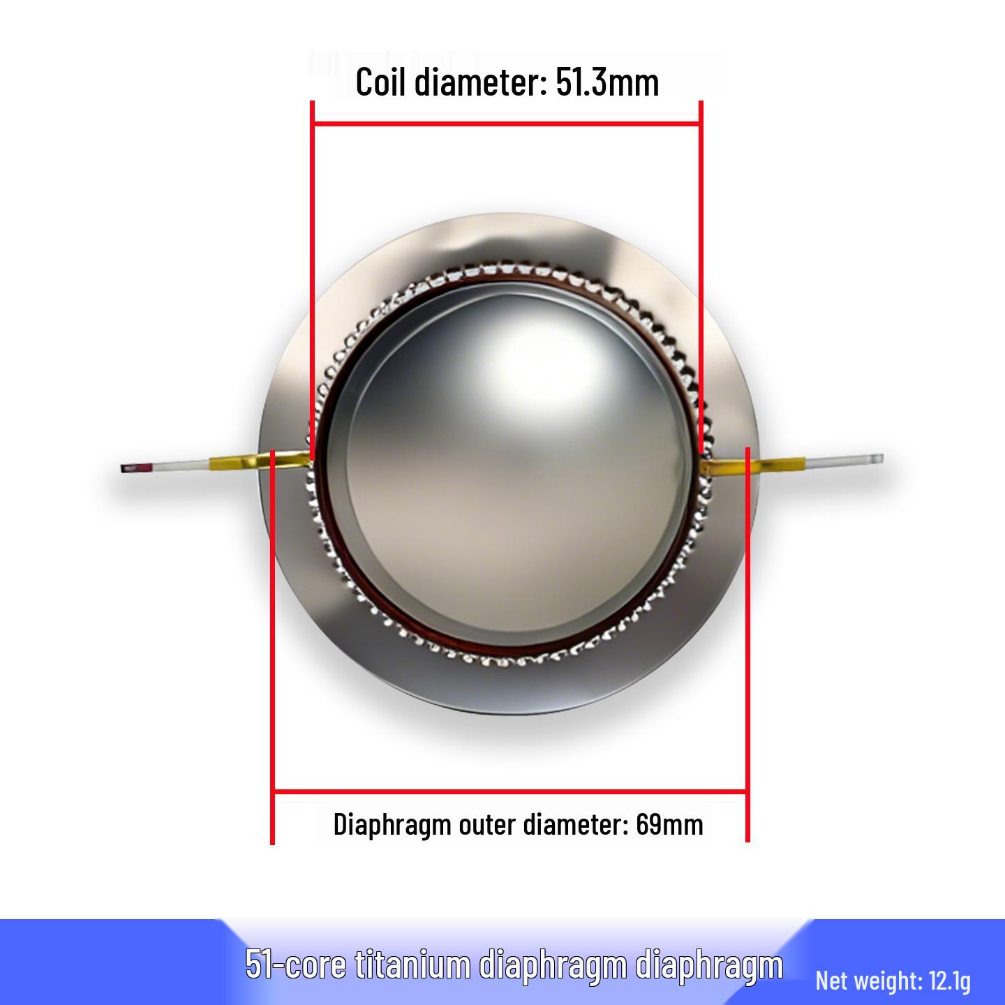 51.3mm Titanium Tweeter Diaphragm High-Frequency Repair Parts