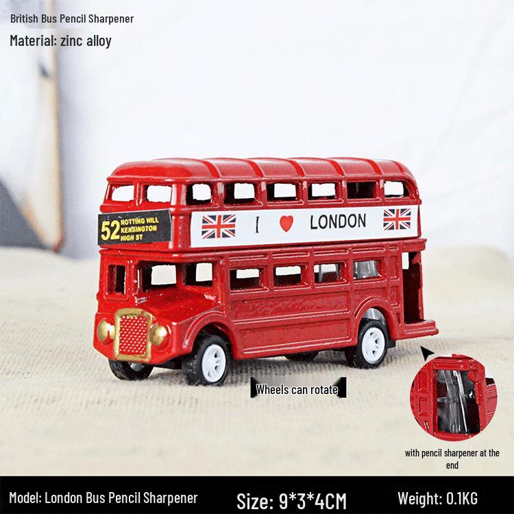 

Британский классический автомобиль, почтовый ящик, телефонная будка, модель двухэтажного автобуса, точилка для карандашей для детей Multiple Sizes