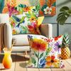 Watercolor Multicolor Floral Pillow Cases - Artistic Home AccentsLiving room sofa cushion cover, bedroom room decoration