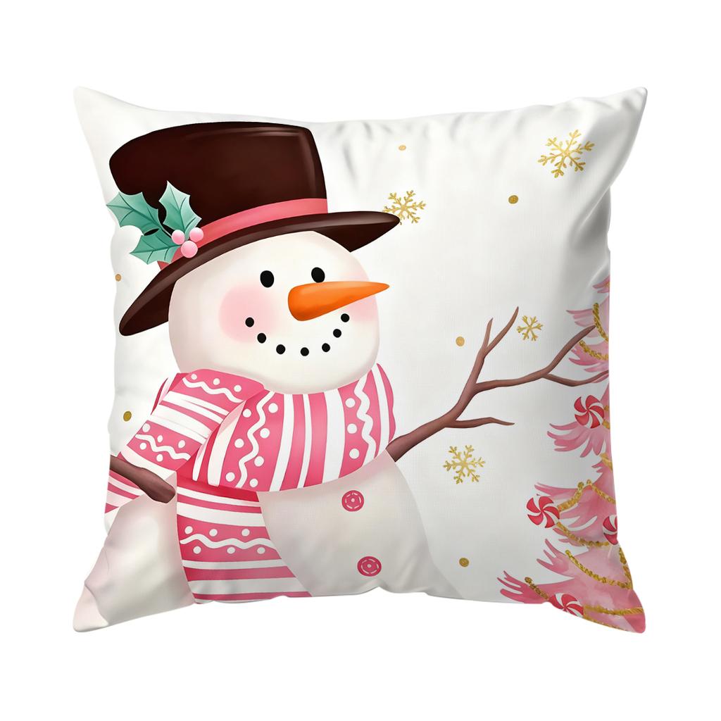 45X45Cm Pink Christmas Theme Pillowcase Bedroom Sofa Cushion Cover 100% Polyester Living Room Cushion Pillowcase Home Decor