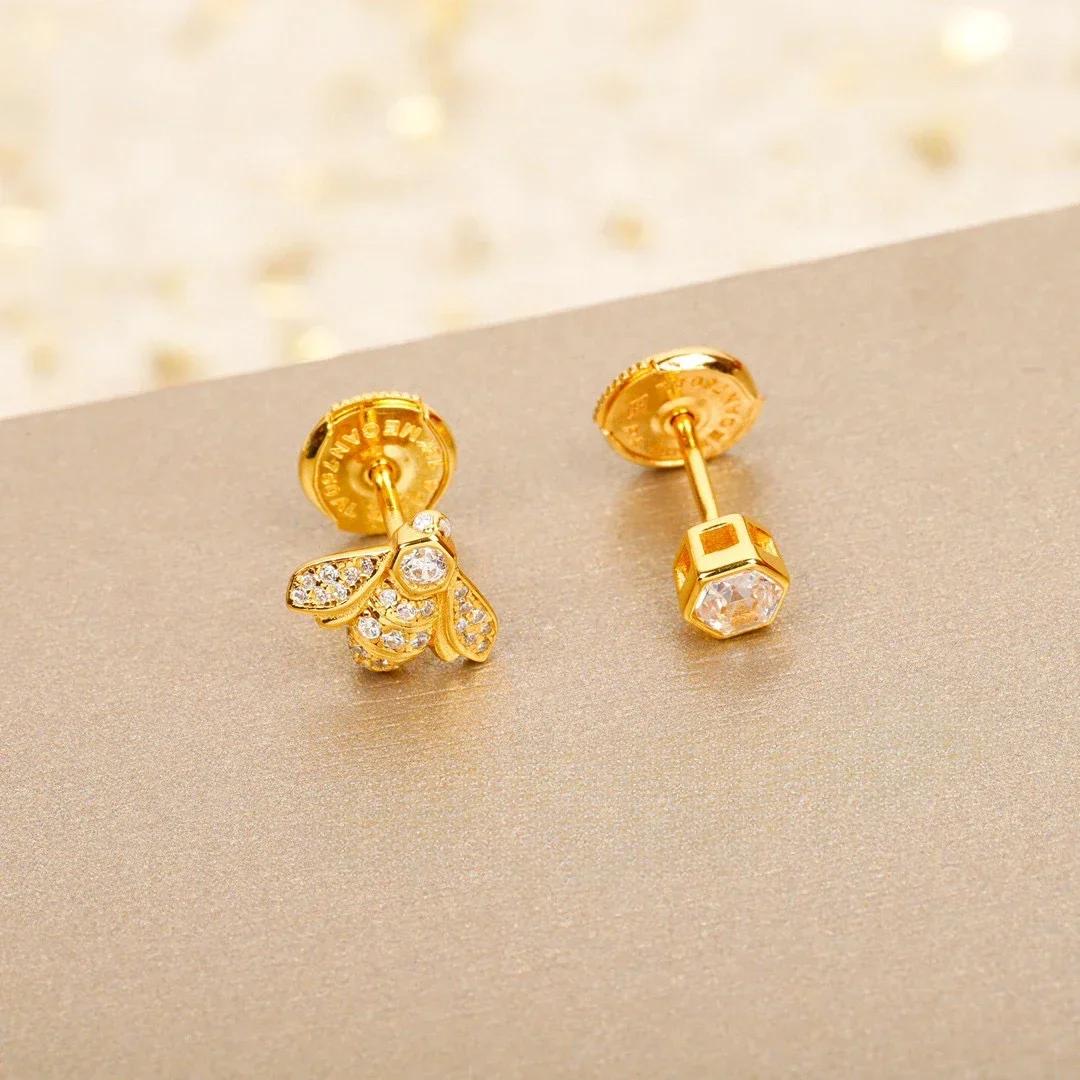 Musla Горячая Распродажа Винтажные Серьги с Пчелами для Женщин Подарок Роскошные Украшения Модный Дизайнер Серьги-Капли Чистое Серебро 925 Пробы Вечеринка Серьги-Гвоздики