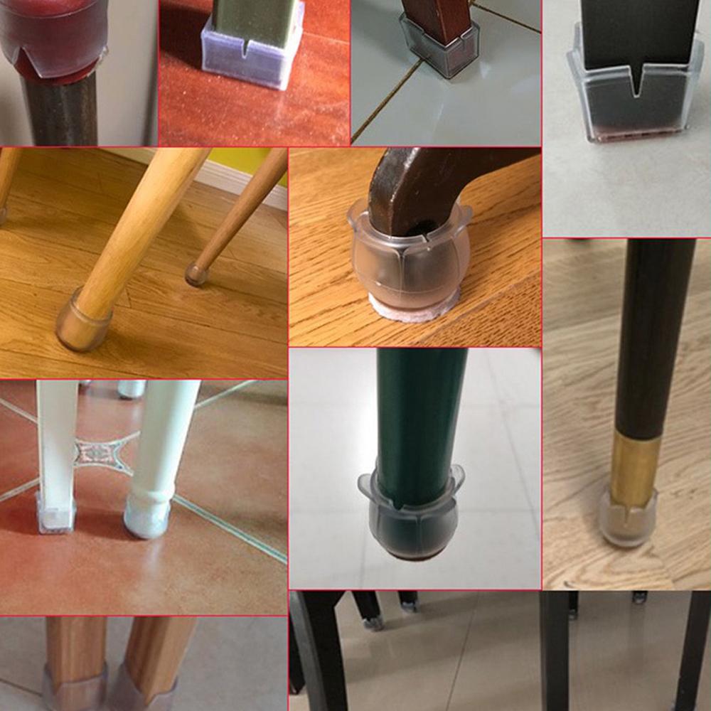 4/12Pcs Chair Legs Covers Hardwood Floor Protector Mat Furniture Table Legs Pads Felt Bottom Wrapped Anti Scratch Chair Leg Caps
