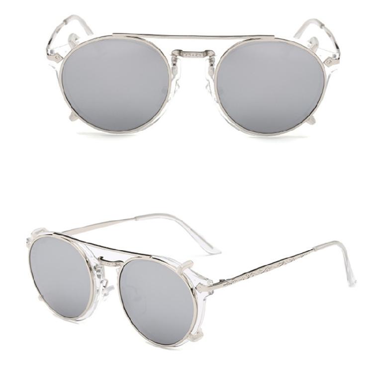 Fashion Round Frame Sunglasses Eyeglasses For Men Women With UV400 Shielding And Outdoor Motorcycling Driving Eyewear