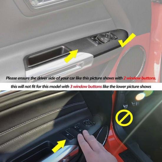 Interior Control Window Lift Switch Button Trim Cover For Ford Mustang 15+ Blue