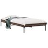 Brown Oak Effect Bed Frame 75 X 190 Cm Wood Based Material & Metal