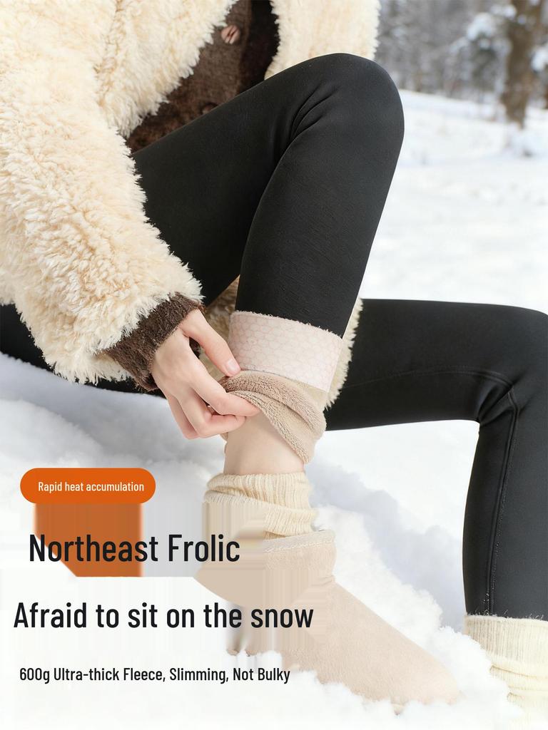 Women's Extra Thick Fleece-Lined High Waist Yoga Pants - 800g Cotton, Warm, Extra Long Winter Base Layer (2025)