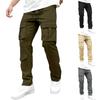 Cargo Pants For Men Workout Joggers Casual Hiking Pants Work Baggy Loose Drawstring Track Sweatpants With Multi Pockets