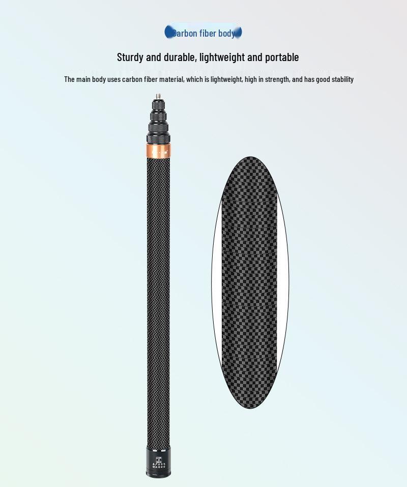 Insta360 X/R Kohlefaser Panorama Selfie Stick - 3m GoPro Verlängerungsstange mit 9 Abschnitten