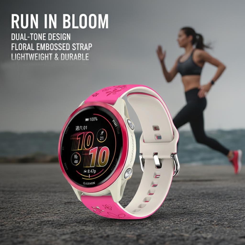 20mm Laser graviertes Silikonarmband Bequem für Garmin Vivoactive 6 Ersatzarmband für Forerunner 570 42MM