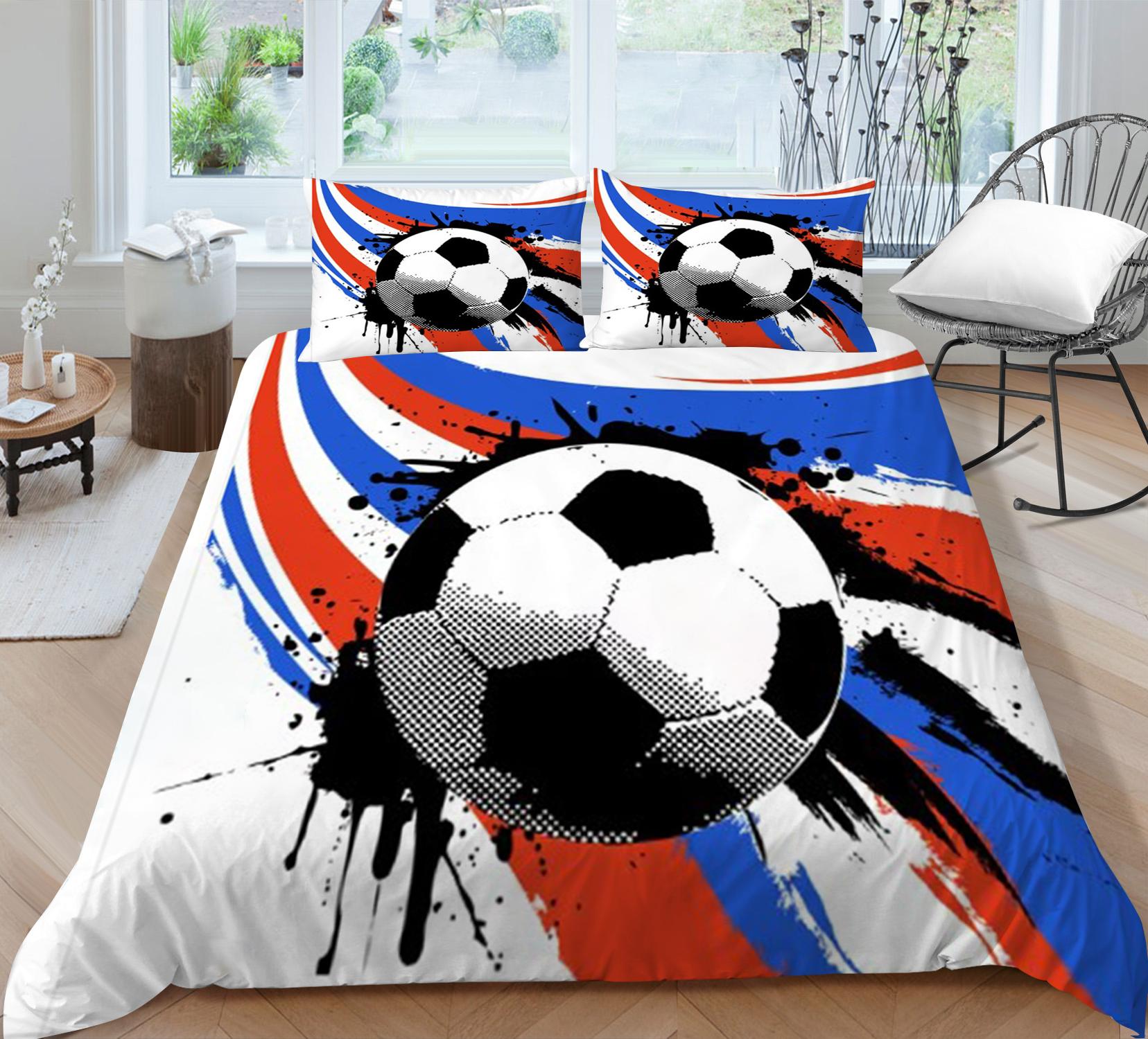 

Комплекты постельного белья Футбольный дизайн 2/3 шт. Удобный комплект пододеяльников Наволочка Удобное теплое постельное белье Постельный костюм Single 135x200cm