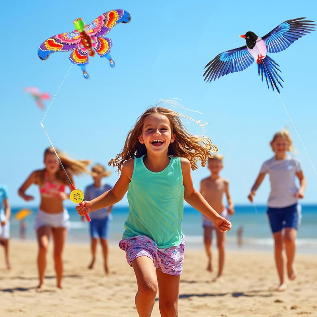 164Ft/50M Eagle Kite - Easy Fly Fishing Rod Kite For Kids & Beginners, Perfect For Beach, Park & Outdoor Activities