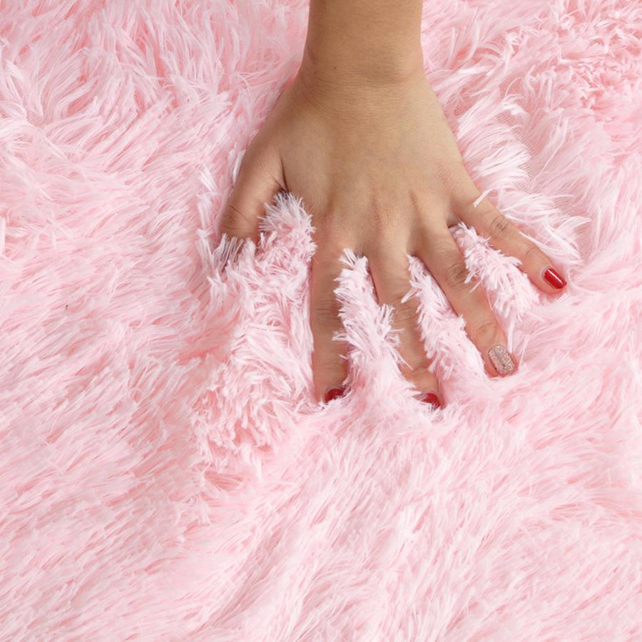 Fluffy Round Rug Carpets for Living Room Decor Faux Fur Rugs Kids Room Long Plush Rugs for Bedroom Shaggy Area Rug Modern Rugs