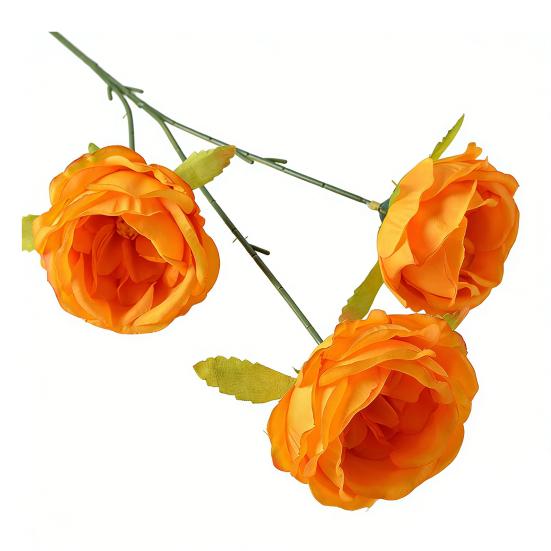 26" Artificial Rose Flower Realistic Fake Silk Rose Flower with Long Stems 3 Heads Full Blooms Faux Flower Branch for DIY Bridal Bouquet Home Wedding