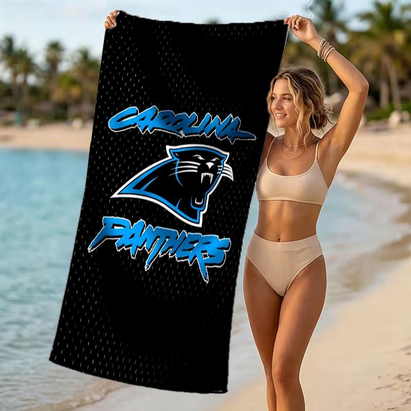 Beach Towel with Carolina Panthers Pattern - Soft,absorbent,machine Washable Lightweight&Modern,swimming,Travel Essentials