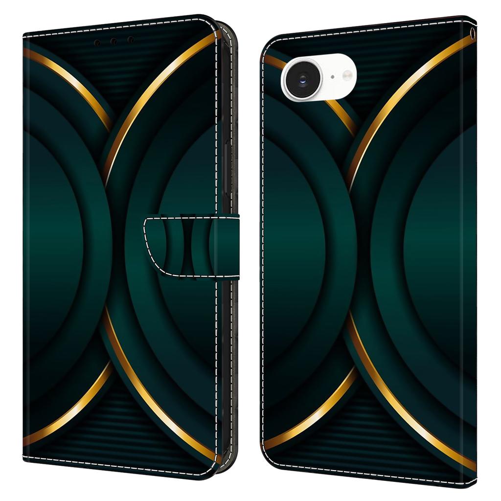 For iPhone 16e Case 3D Pattern PU Leather Wallet Phone Cover with Stand