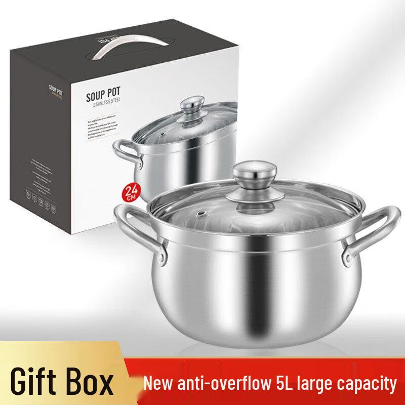 Суповая кастрюля-пароварка Lechu Heli 5 л из нержавеющей стали 304