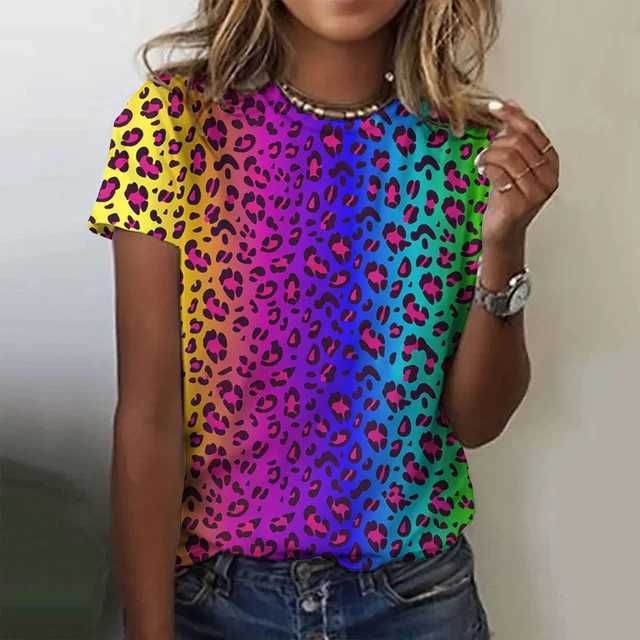 Sexy and Fashionable Leopard Print Casual Short Sleeved Street Women's T-shirts